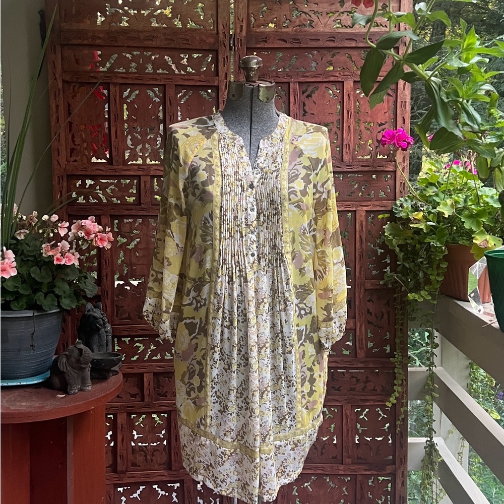 Joie Silk Multicolor Floral Tunic Blouse